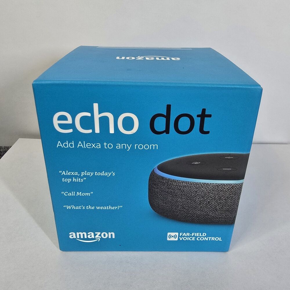 NEW Amazon Echo Dot 3rd Generation Smart Speaker W/ Adapter Far Field Voice